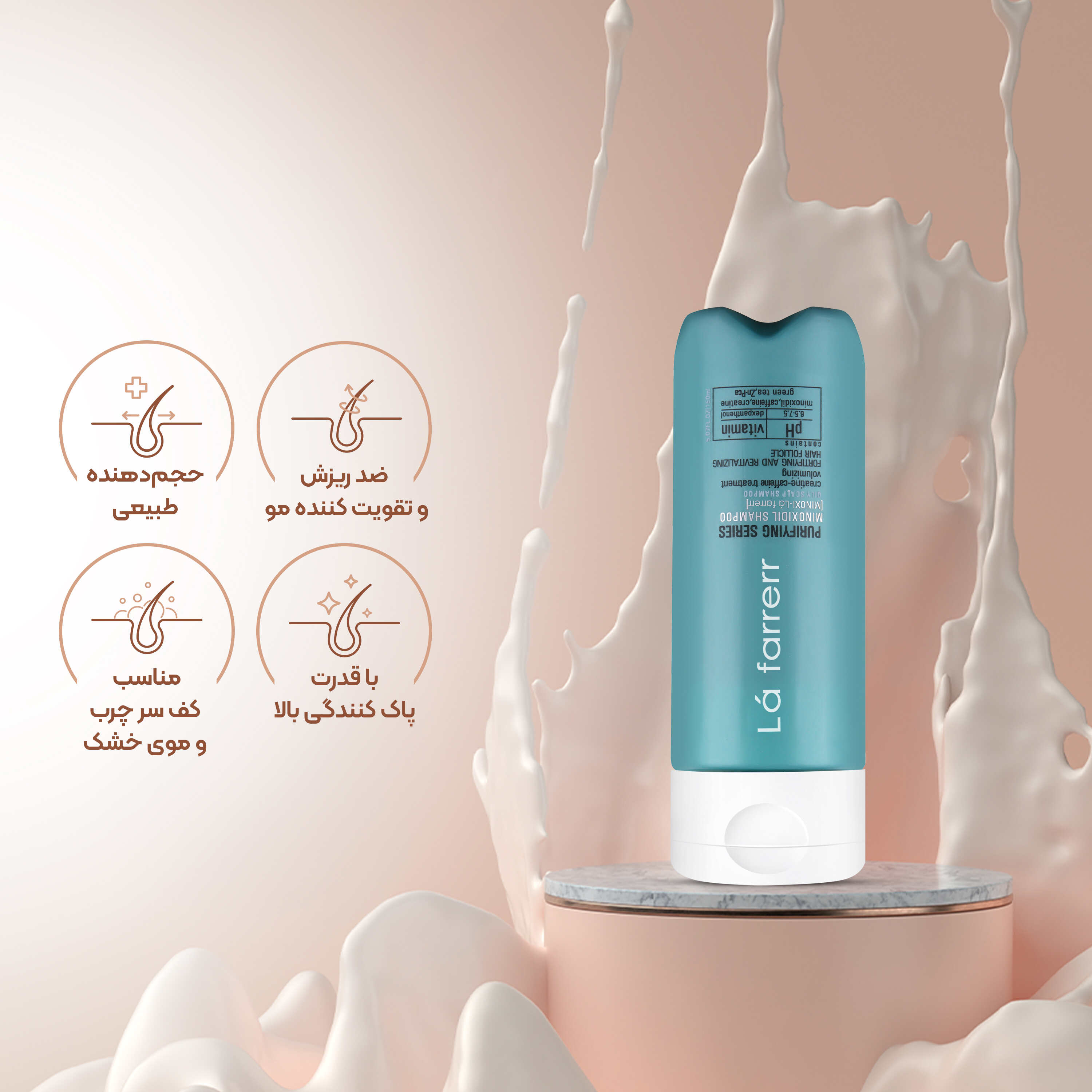 تصویر شامپو ضد ریزش ماینوکسی لافارر مناسب موهای چرب و کدر 150 میل